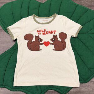Mini Rodini 6-7Y Wild At Heart Squirrel Ringer Tee